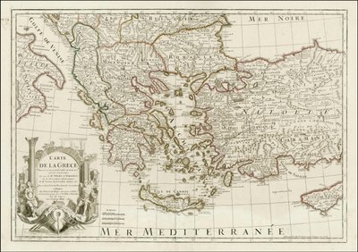 1780 map - Carte de la Grece Dressee sur un grand nombre de memoires anciens et nouveaux, Sur ceux de Mrs. 作者 让·克劳德·德扎赫