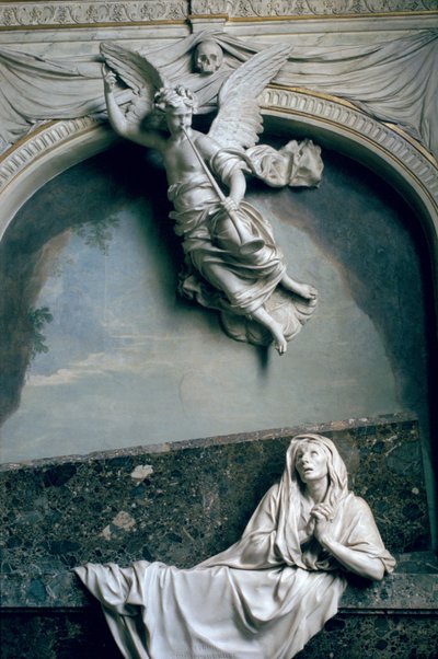 Julienne Le Be之墓，由Charles Le Brun（1619-90）绘制，c.1668-90（大理石和灰泥） 作者 Jean Collignon