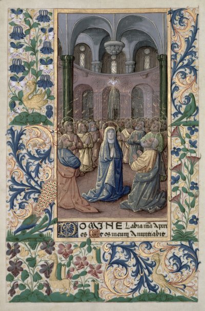 拉特女士。 QvI126 f.86v五旬节，来自“路易·奥尔良时报”，1469年 作者 Jean Colombe