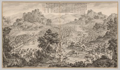 于尔曼（Huerman）的伟大胜利：《叛乱镇压的战斗场面》，c。 1765-1774年。 作者 让·达马森·萨卢斯蒂（Jean Damascene Sallusti）