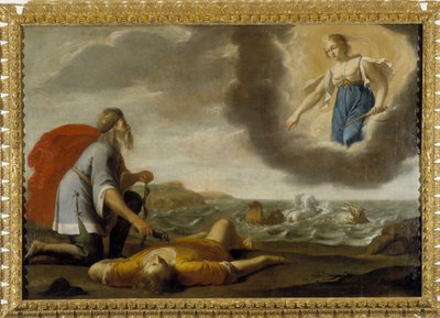 Aesculapus resurrecting Hyppolite: Son of Thesee dead is resurrected by Esculapus under the gaze of Artemis 作者 让·达雷