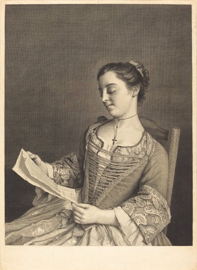 小姐。拉沃格纳 作者 Jean Daullé 和 Simon Francois Ravenet I 在 Jean Étienne Liotard 之后