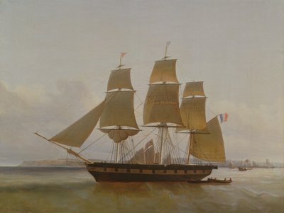 三艘桅船，1846年在勒阿弗尔港 作者 让·多米尼克·德鲁因