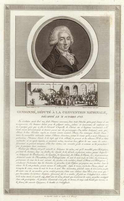 阿尔芒Gensonne的肖像 作者 Jean Duplessi Bertaux