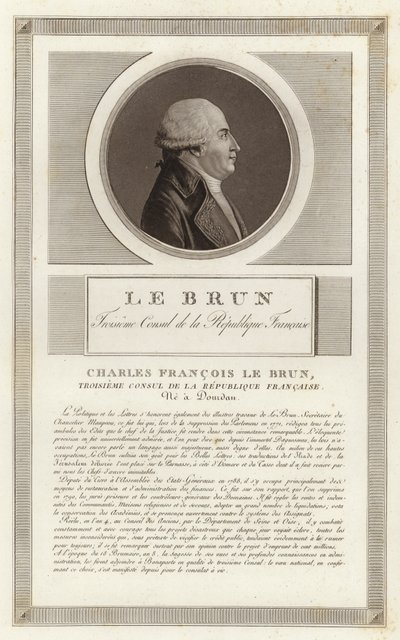 皮亚琴察公爵查尔斯 - 弗朗索瓦·勒布朗的肖像 作者 Jean Duplessi Bertaux