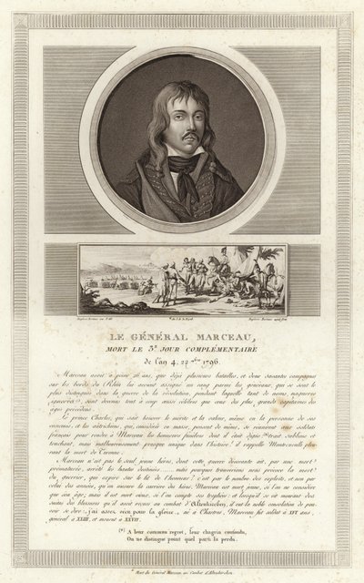 Francois Severin Marceau-Desgraviers的肖像 作者 Jean Duplessi Bertaux