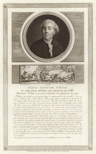 雅克内克尔的肖像 作者 Jean Duplessi Bertaux