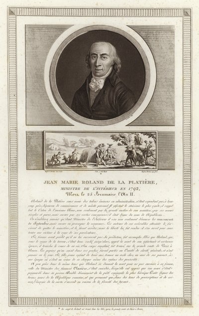 Jean-Marie Roland的肖像，Platiere的子爵 作者 Jean Duplessi Bertaux