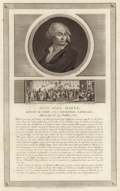 让·保罗·马拉特的肖像 作者 Jean Duplessi Bertaux