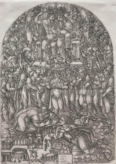 启示录：无数的人，站在宝座前，1555年。 作者 让·杜维