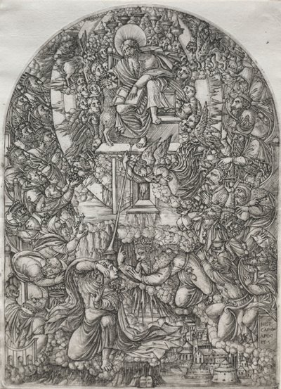 启示录：圣约翰召唤到天堂，1555年。 作者 让·杜维