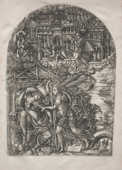 启示录：天使向圣约翰展示新耶路撒冷，1546-1556年。 作者 让·杜维