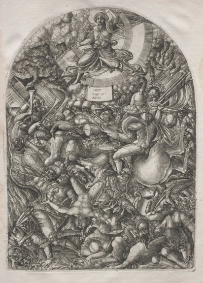 启示录：阳光下的天使叫猛禽，1546-1556年。 作者 让·杜维
