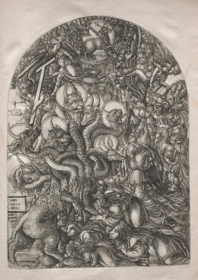 启示录：七头十角的野兽，1546-1556年。 作者 让·杜维