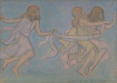 孩子们在玩耍，1915年。 作者 让·弗朗西斯·奥伯丁