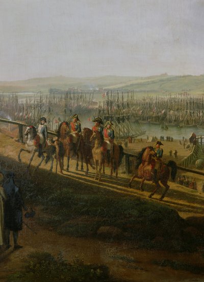 Napoleon Bonaparte（1769-1821）1804年7月参观布洛涅营地，1806年拿破仑和Flotilla的细节 作者 让·弗朗索瓦·顺化