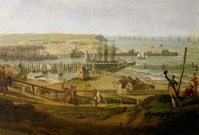 1804年7月，拿破仑在布洛涅参观营地，1806年的港口细节 作者 让·弗朗索瓦·顺化