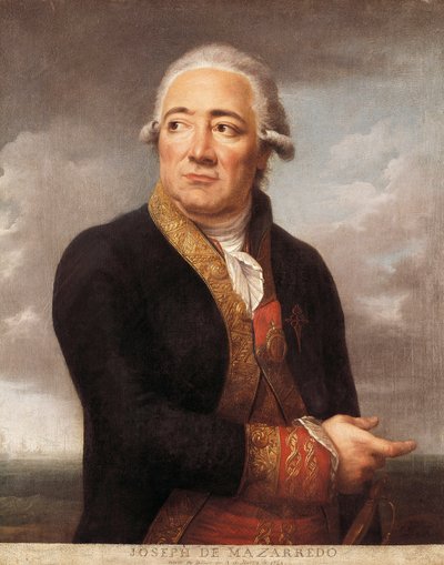 西班牙海军上将 Jose de Mazarredo Salazar (1745-1812) 的肖像，由 Jean Francois Marie Bellier (1745-1836) 作画，1783 年马德里。 海军博物馆 作者 让·弗朗索瓦·玛丽·贝里尔