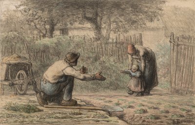 第一步，c。 1858-1866。 作者 让·弗朗索瓦·米勒