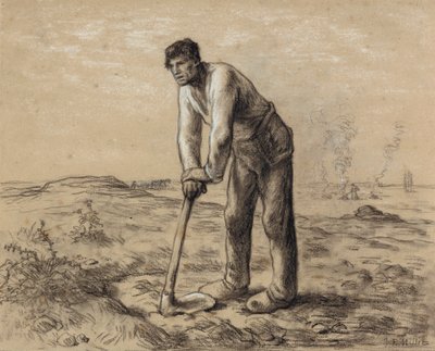 锄头的人，c.1860-62 作者 让·弗朗索瓦·米勒