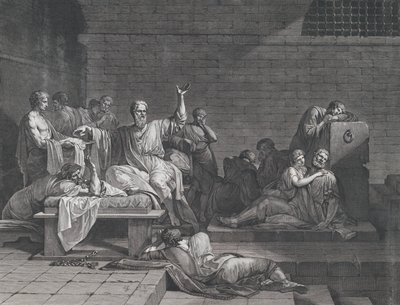 苏格拉底之死》，1790年。 作者 让-弗朗索瓦·皮埃尔·佩龙