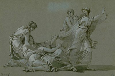 1778年，米诺陶尔被奉为雅典的青年和牺牲者。 作者 让-弗朗索瓦·皮埃尔·佩龙