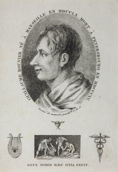 纪尧姆·鲁维耶的肖像1760-1815，1815 作者 Jean Francois Xavier Hattenberger