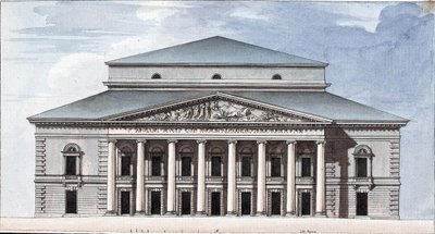 圣彼得堡帝国莫斯科卡米尼剧院立面，1802年 作者 让·弗朗索瓦·托马斯·德·托蒙