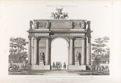 凯旋门。来自：圣彼得堡建造的主要古迹的外墙收藏，180年 作者 让·弗朗索瓦·托马斯·德·托蒙