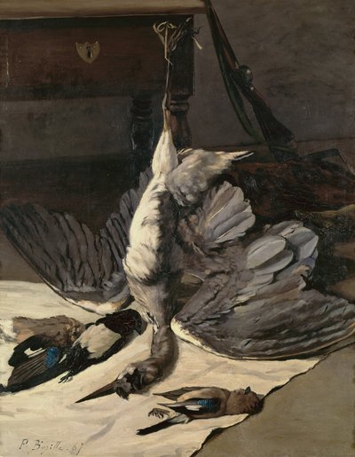 苍鹭静物画，1867年 作者 让·弗雷德里克·巴齐尔