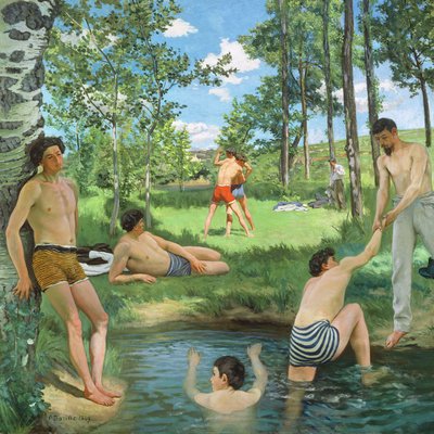 夏日风光，1869年 作者 让·弗雷德里克·巴齐尔