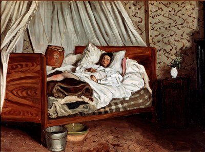 临时救护车（克劳德·莫奈受伤）。 让·弗雷德里克·巴齐耶 (1841-1870) 的绘画 作者 让·弗雷德里克·巴齐尔
