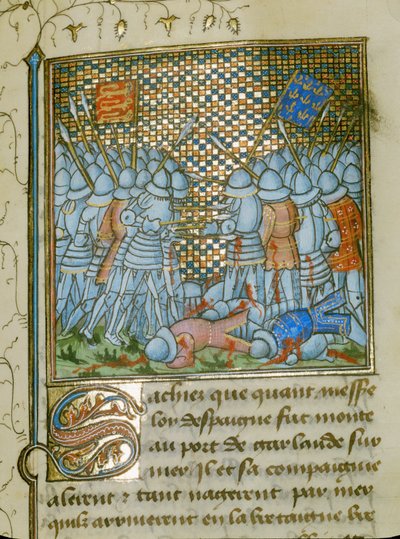 法国人和英国人在布列塔尼海岸的战斗... 作者 让·弗洛萨特