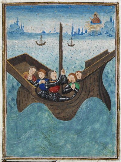 隐士罗伯特返回法国，让·弗鲁瓦萨，微型画 作者 让·弗洛萨特