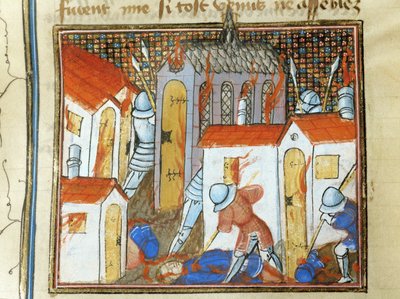 英国人放火焚烧圣罗镇 ... 作者 让·弗洛萨特