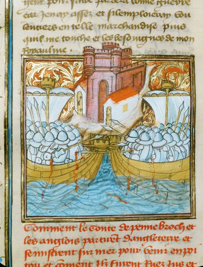 在拉罗谢尔海战中，英国舰队被为法国服务的西班牙舰队击败... 作者 让·弗洛萨特