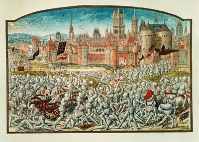 根特居民在布鲁日城墙前的胜利... 作者 让·弗洛萨特