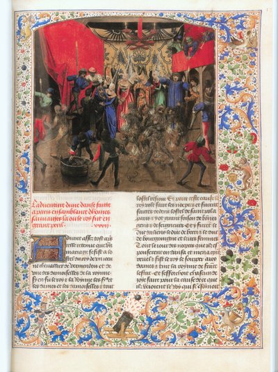 当一群披着毛茸茸外衣的野蛮人打断一场宫廷婚礼时，他们的服装着火了...... 作者 让·弗洛萨特