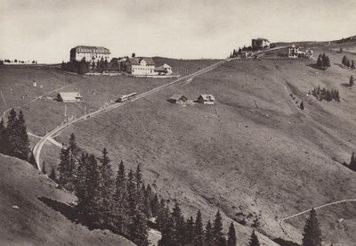 里吉（Rigi）Staffel 酒店，电气 Arth Rigi 铁路（黑白照片 作者 让·加贝雷尔