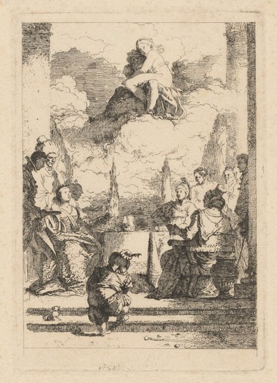 安东尼和克利奥帕特拉的宴会 作者 Jean Honoré Fragonard after Giovanni Battista Tiepolo