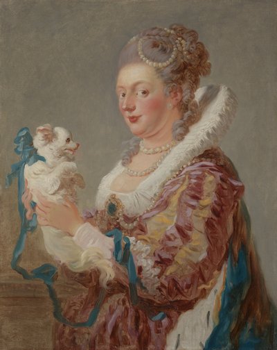 一个有狗的女人，约。 1769年。 作者 让·奥诺雷·弗拉戈纳尔