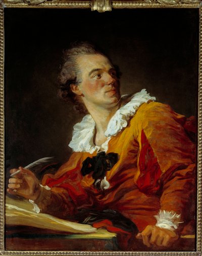 灵感 一个陌生人的肖像。Jean Honore Fragonard (1732-1806)的画作 18世纪 太阳。0,8x0,64米 - 灵感，无名氏的肖像，让-奥诺雷-弗拉戈纳尔（1732-1806）的画作 作者 Jean Honore Fragonard