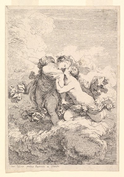 神话般的场景，可能是戴安娜（Diana）引诱的卡利斯托（caisto）， 1764年。 作者 让·奥诺雷·弗拉戈纳尔