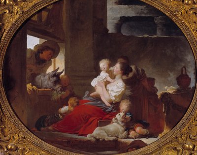 让·奥诺雷·弗拉戈纳尔（Jean Honore Fragonard，1732-1806 年）18 世纪巴黎，干邑博物馆杰伊的幸福家庭绘画 作者 Jean Honore Fragonard