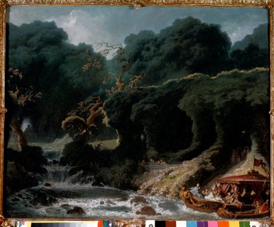 The party in Rambouillet called the island of love. Painting by Jean Honore Fragonard (1732-1806) 作者 让·奥诺雷·弗拉戈纳尔
