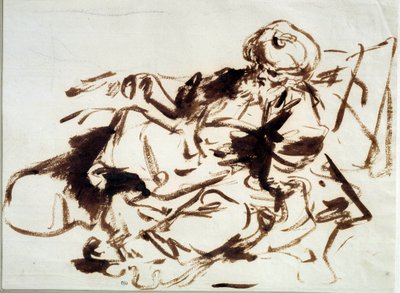 让·奥诺雷·弗拉戈纳尔（Jean Honore Fragonard，1732-1806 年）在洗中的帕夏绘画。 18世纪。 太阳 0,24x0,33 m 作者 Jean Honore Fragonard