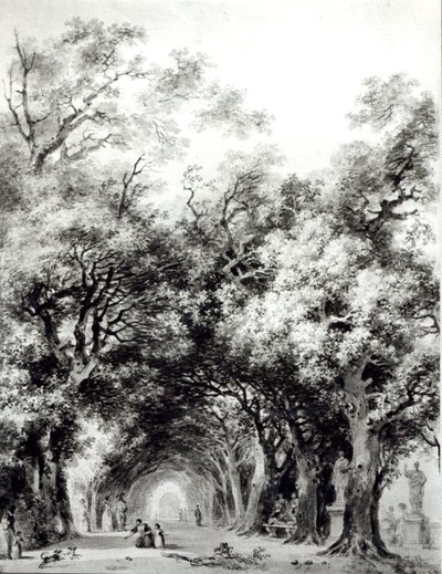 阴暗的小巷，c.1773-74（棕褐色洗纸） 作者 让·奥诺雷·弗拉戈纳尔
