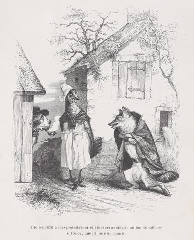 她用嘲笑的语气回应我的抗议和誓言，我发誓......，约1837-47。 作者 让·伊格纳斯·伊西多尔·杰拉德