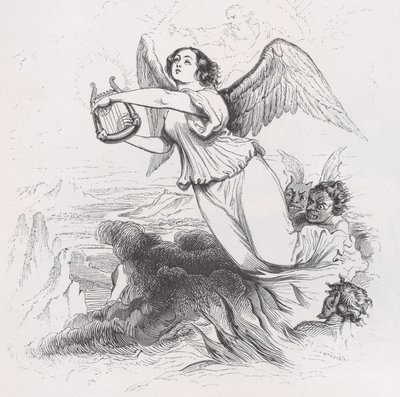 被放逐的天使》出自《贝朗热全集》，1836年。 作者 让·伊格纳斯·伊西多尔·杰拉德