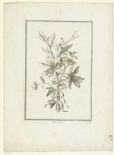 带图案的画册
Belle de Jour（物品上的标题）
IIe Cahier de Bouquets（系列标题） 作者 雅克·弗朗索瓦·舍罗